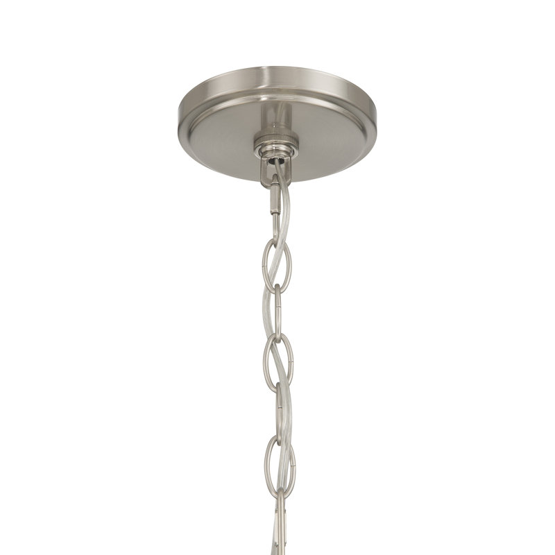 Breena 5-Light Chandelier, Nickel satiné, Blanc