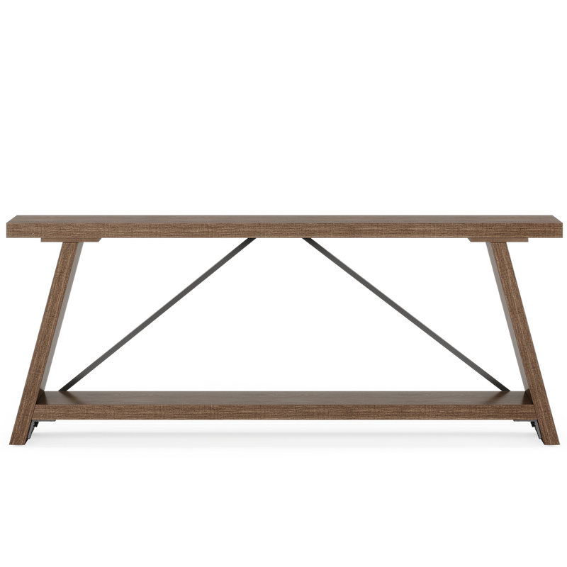 70.9” Extra Long Console Table Behind Couch, Natural/Natural/Light Brown