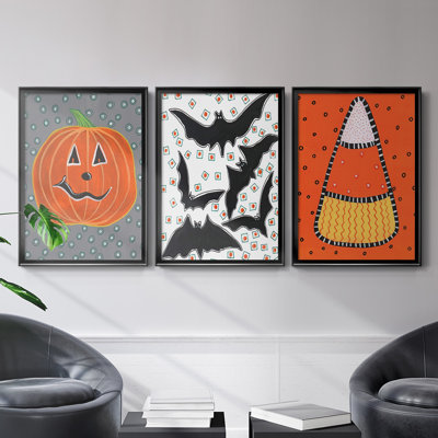 Halloween Fun I, toile encadrée de qualité supérieure - prête à être accrochée
