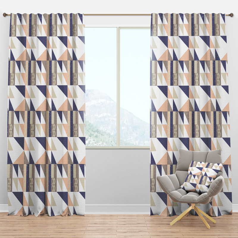 Panneau de rideau simple semi-diaphane avec passe-tringle Design X, l 52 po x L 84 po