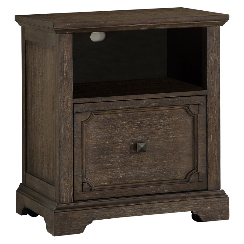 Office, File Cabinet, Dark Oak Finish, Bearing Glides, Drawer, Storage Shelf, , Movement, Organization Rustic Transitional Style Office Cabinet With And For Easy Navigation