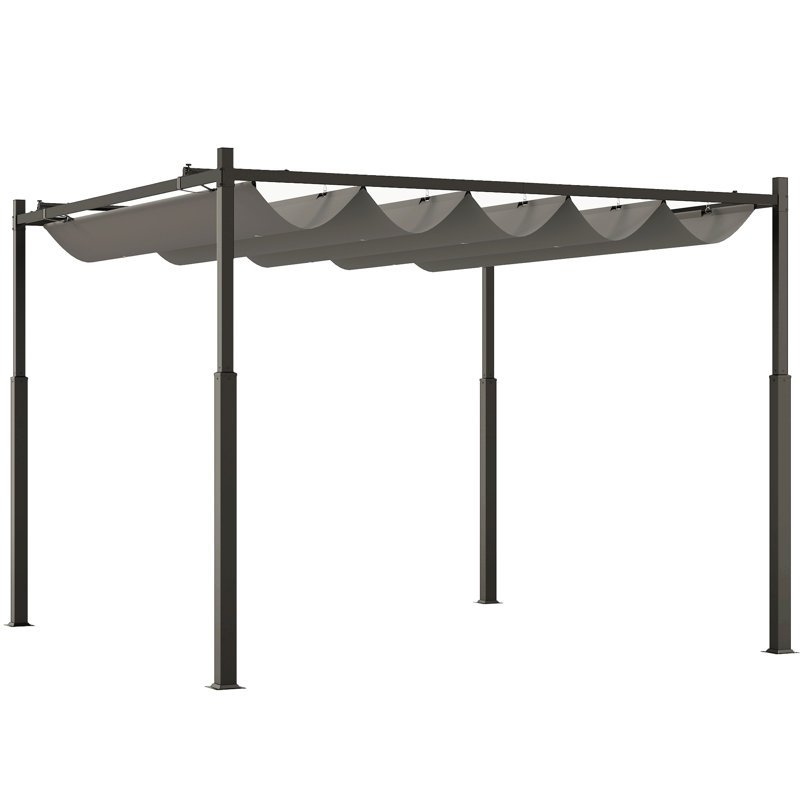 Chamroeun 2.98m x 2.98m Metal Pergola, Grey