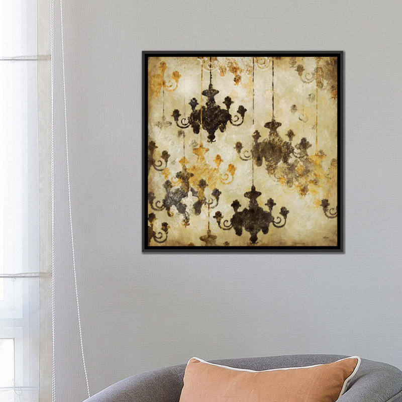 « raffinée i », impression sur toile, H 18 po x l 18 po x P 1,5 po, Toile avec cadre noir, Pas de tapis