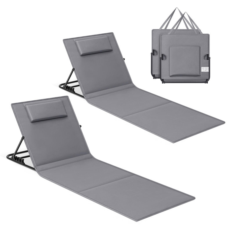 Caite Folding Beach Chair, Slate Grey