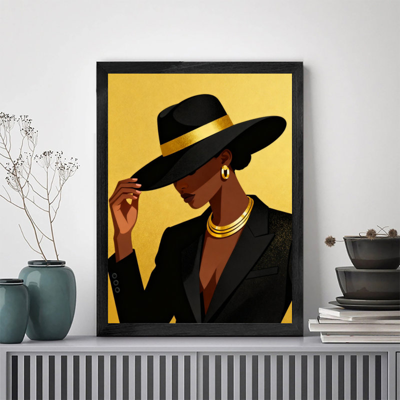 «Black Love» de Paris, élégantes décorations murales dorées ornées de dames, H 11 po x l 9 po