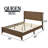 Esaiah Solid Wood Bed Frame with MDF Headboard and Footboard,Oak-394463440