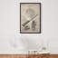 «Beige Blueprint of a Fishing Reel», reproduction sur toile flottante