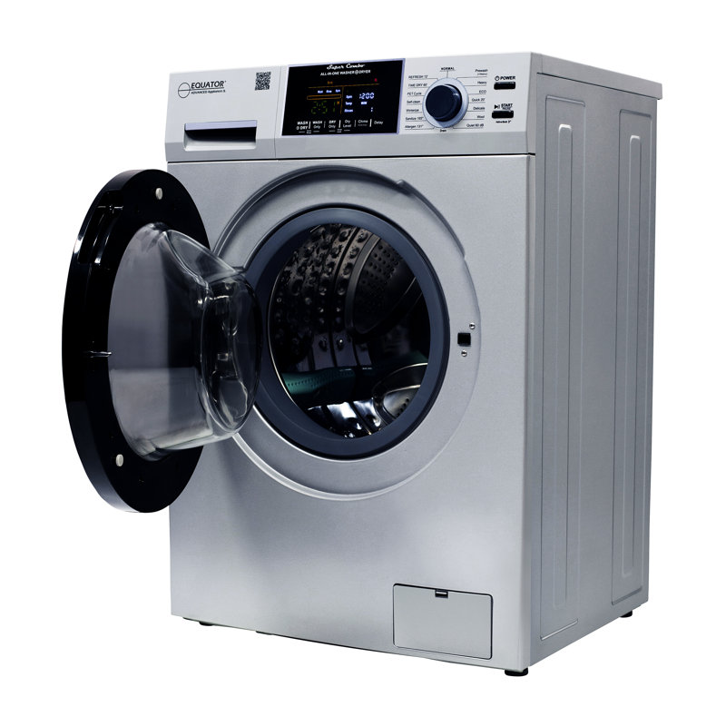 Laveuse et sécheuse tout-en-un Equator VENTÉ-SÉCHÉE 30% PLUS RAPIDE que Condense 15 lb 110 V , Argent