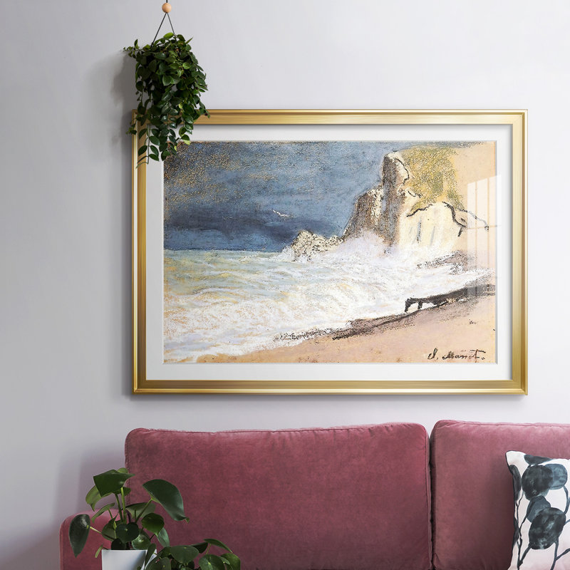 " The Manneport, Etretat ", 27" H x 39 W x 1.5 D, Gold