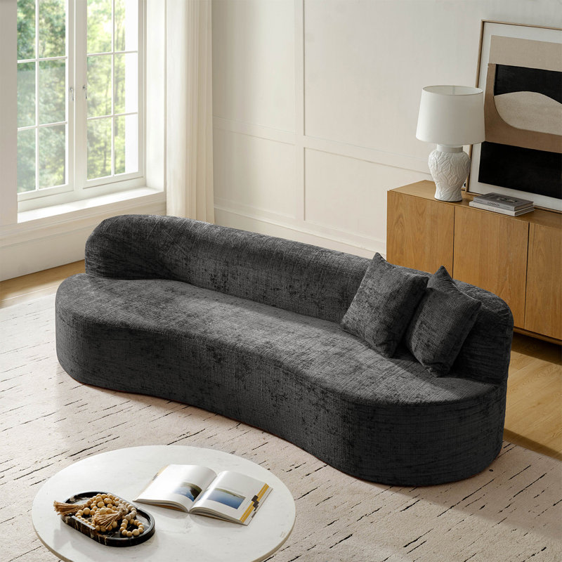 Canapé Eliseo Boneless L 94,5 po, Gris anthracite