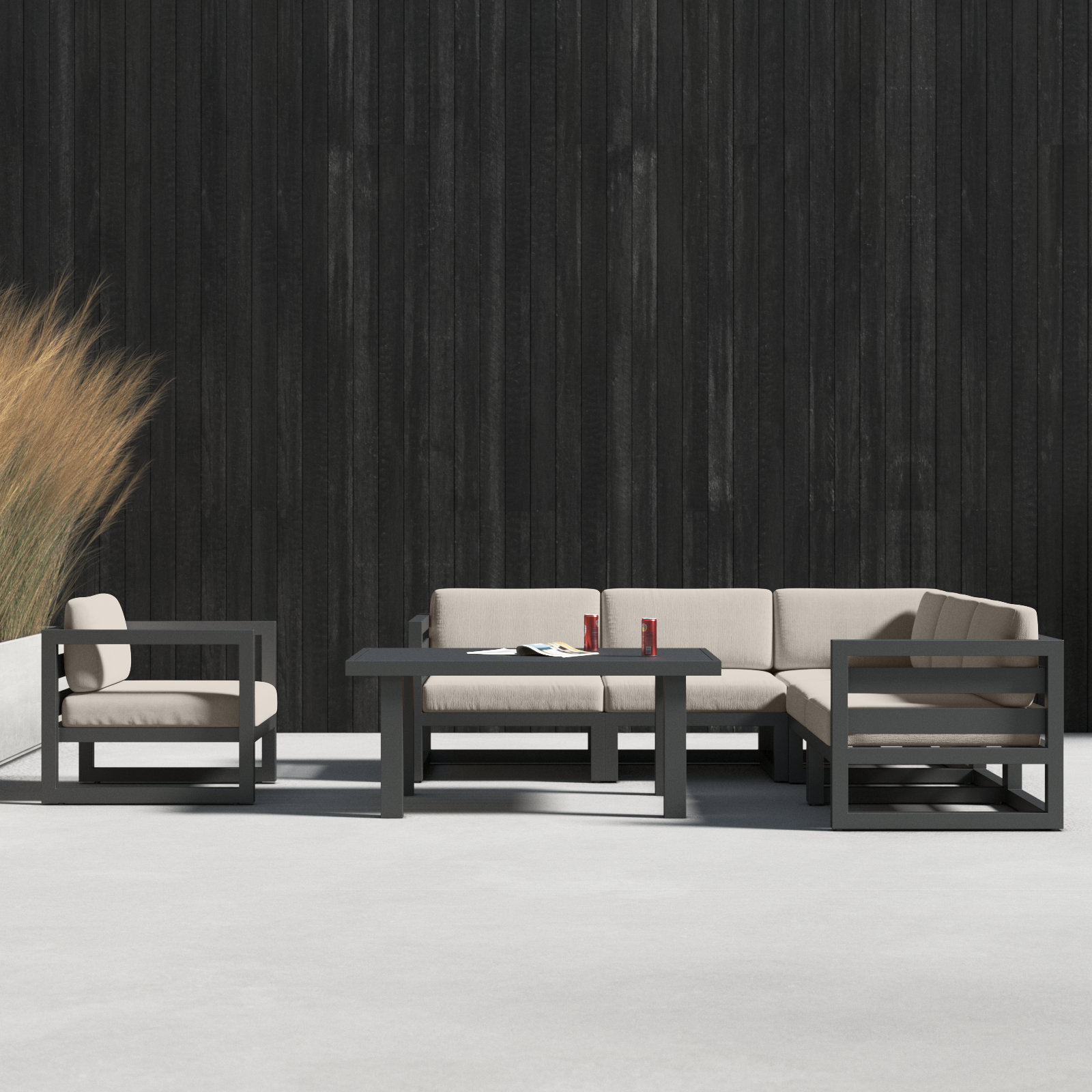 Smith 6-Person Sunbrella® Patio Seating Group, Cast Silver, Slate