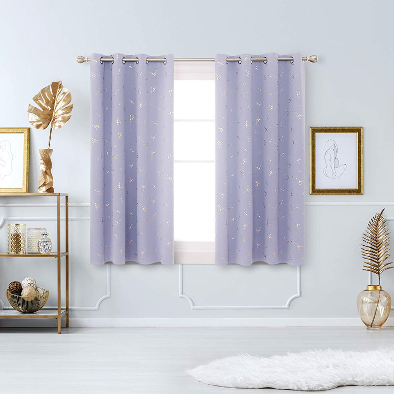Bertie Room Darkening Thermal Curtains, Width 117 x Drop 138 cm, Light Purple