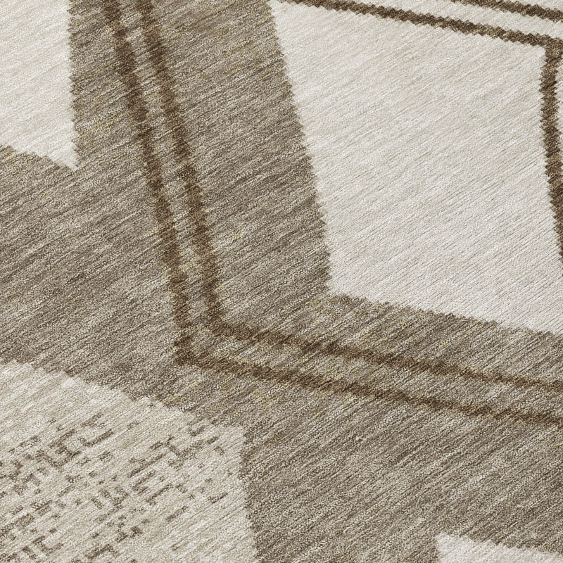 Machine Washable Indoor/Outdoor Chantille ACN2909 Geometric Rug, 3' x 5', Linen