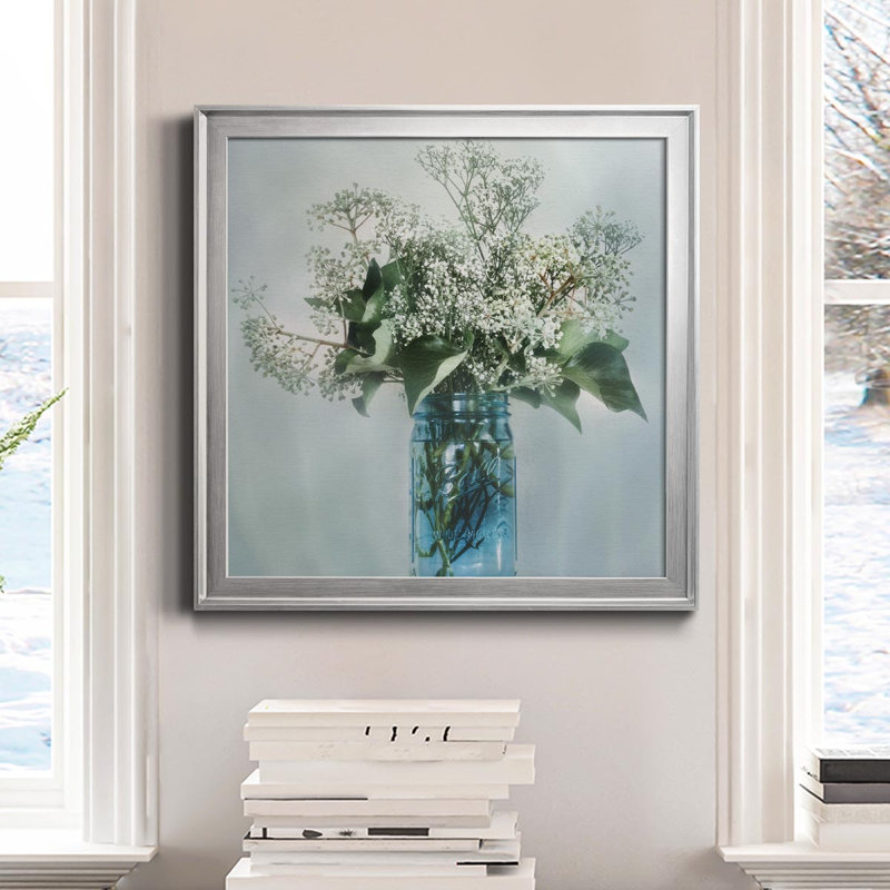 Bloomin 'Wild II - Toile encadrée de qualité supérieure - prête à être accrochée, Argent, H 30,5 po x l 30,5 po x P 1,5 po