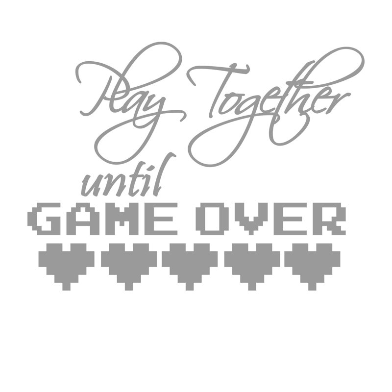 Ensemble d'adhésif décoratif 100 pièces Play Together jusqu'à Game Over, gris, H 20 po x l 15 po