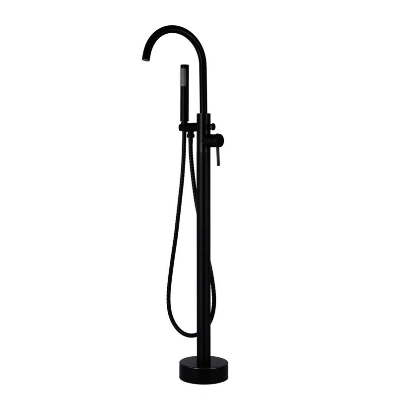 1 Handle Floor Clawfoot Tub Faucet, Matte Black