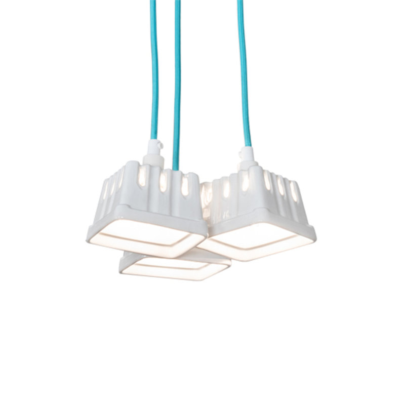 3 - Light Pendant, Turquoise/White