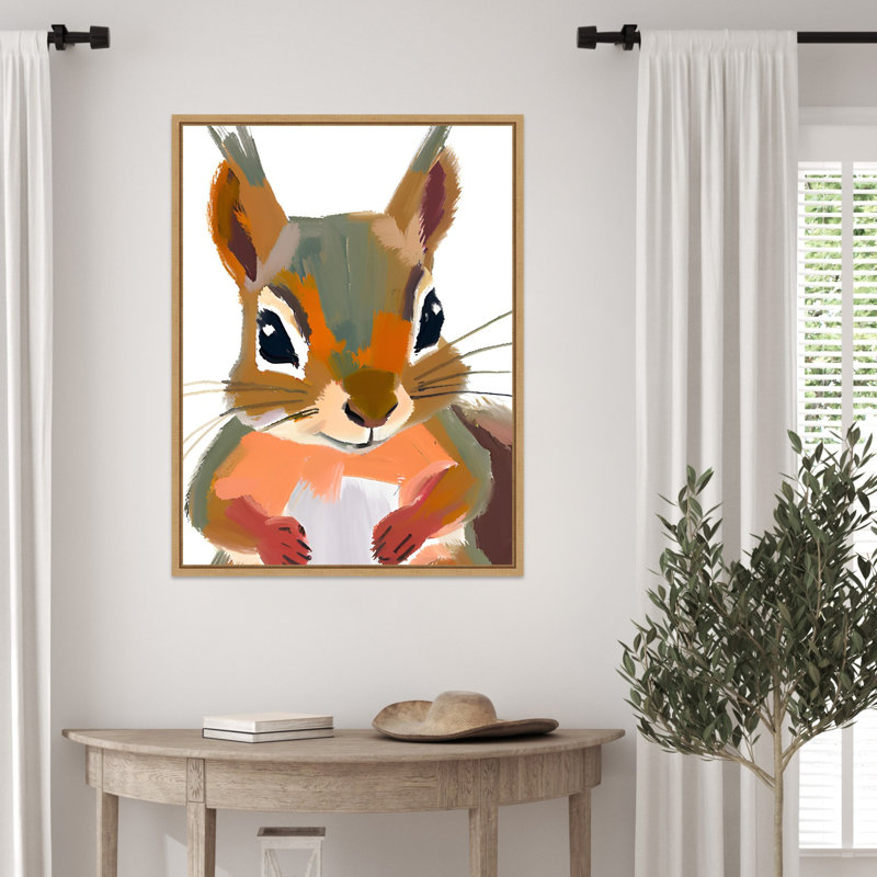 «Squirrel» par Iniyah, reproduction d'art sur toile encadrée, H 30 po x l 23 po