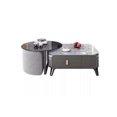 Italian light luxury rock slate coffee table set