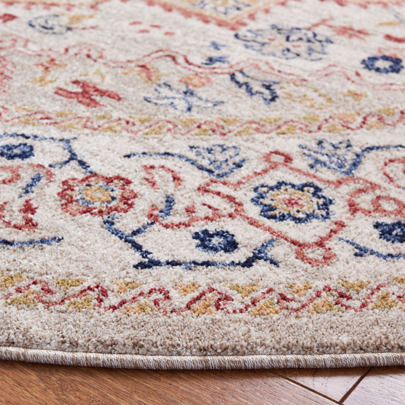 Tapis beige/ivoire oriental Casetta, Rond 6 pi 7 po