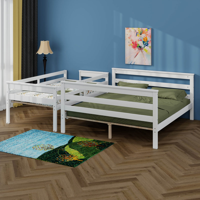 Structure de lit en bois avec garde-corps, échelle, lit superposé amovible pour adultes, adolescents et enfants