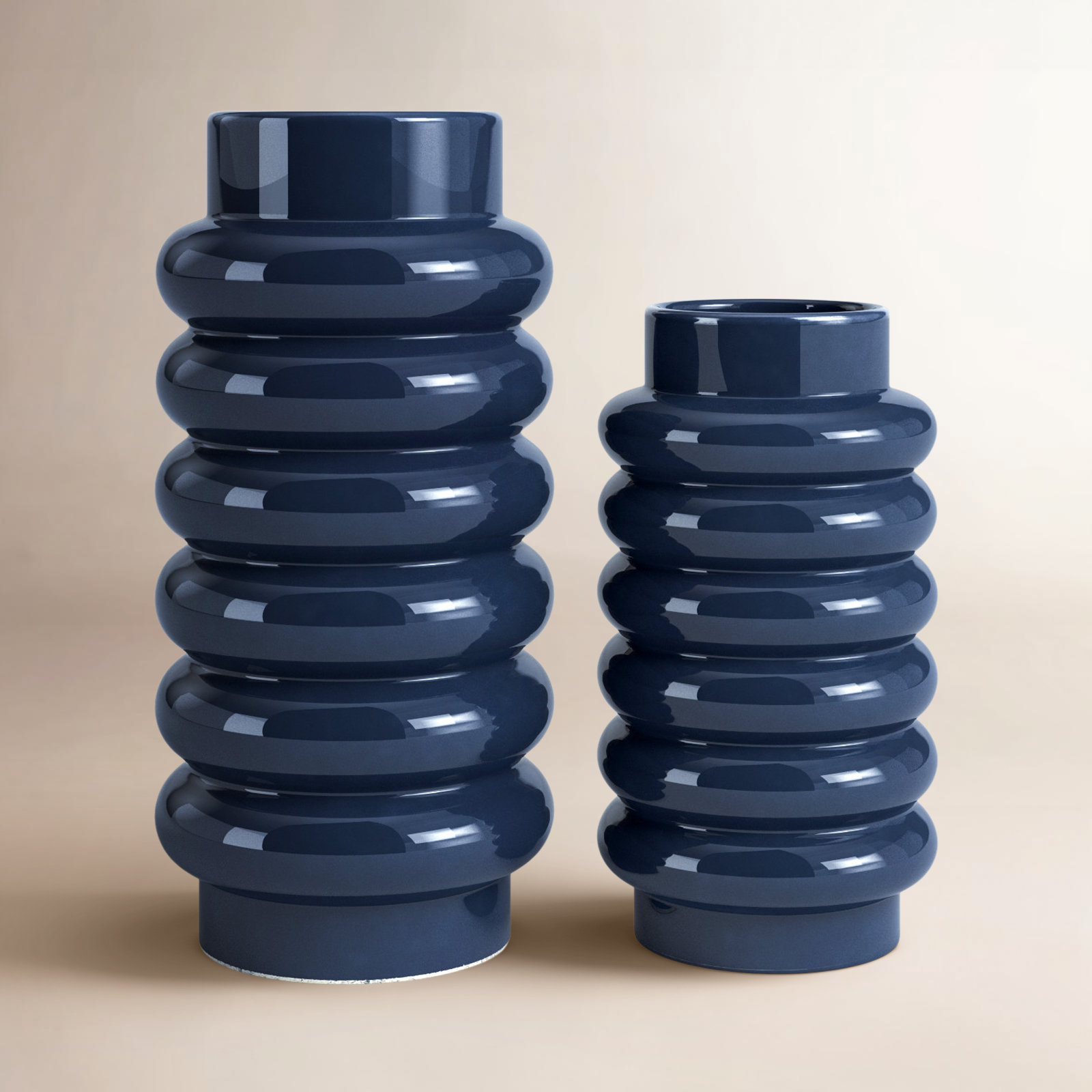 Alix Stoneware Table Vase, Dark Blue