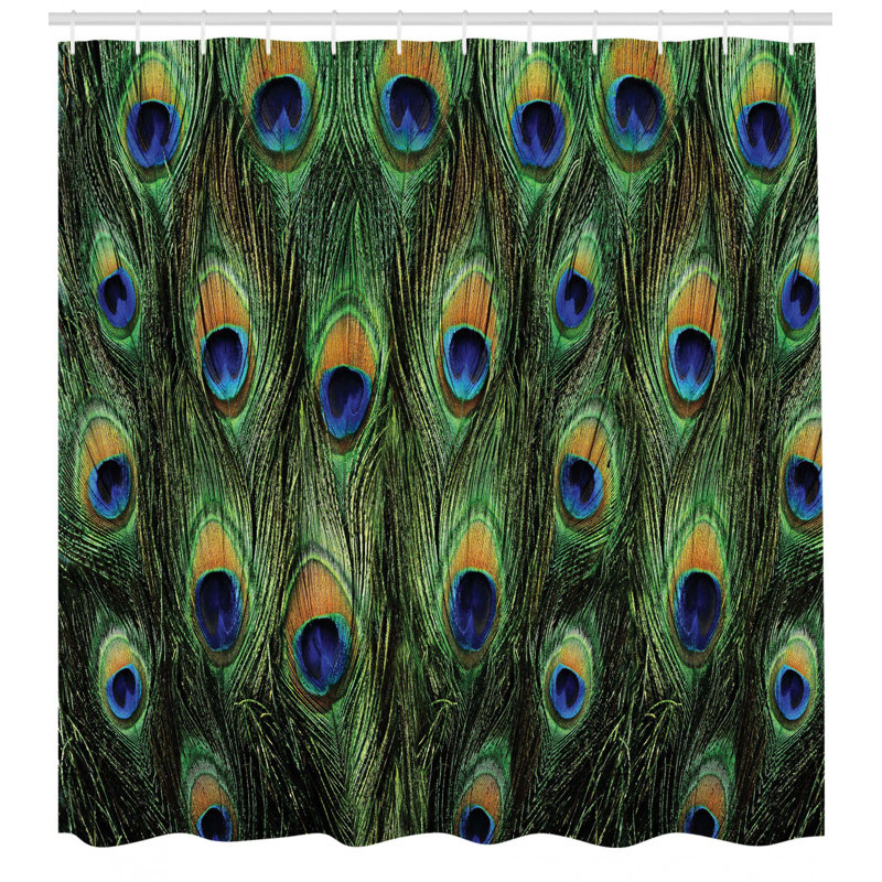 Ensemble de rideau de douche et crochets peacock, H 70 po x l 69 po