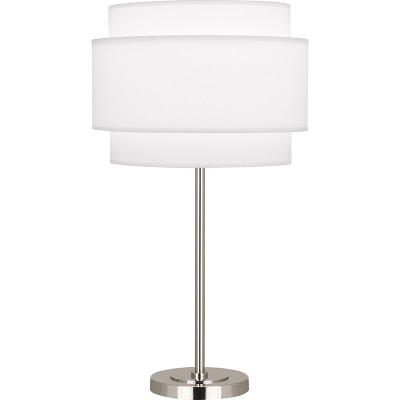 Lampe de table Decker, Nickel poli, Blanc Ascot