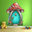 Adhésif décoratif fée turquoise champignon maison - porte de fée enchanteresse-107397652