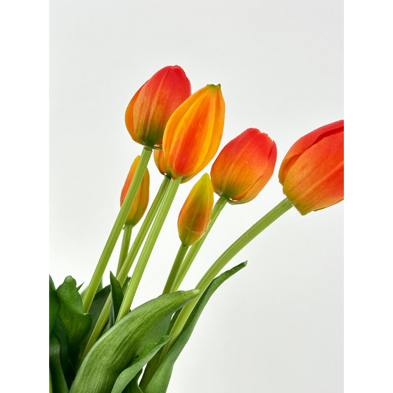 5 vraies tulipes artificielles, Orange