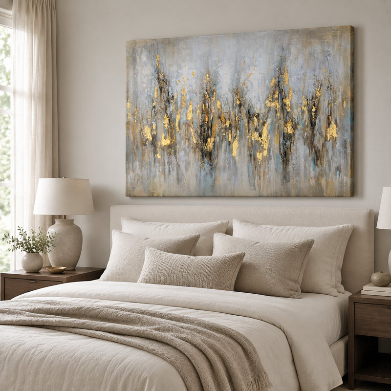 Peinture sur toile tendue, H 36 po x l 48 po x P 1,5 po