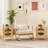 Bamboo Nightstand With 2 Storage Drawers & Reeded Tempered Glass Fronts Bedroom-862179212