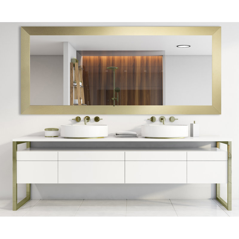 Wesleyville Engineered Wood Flat Wall Mirror, 38.5" H x 77.5" W