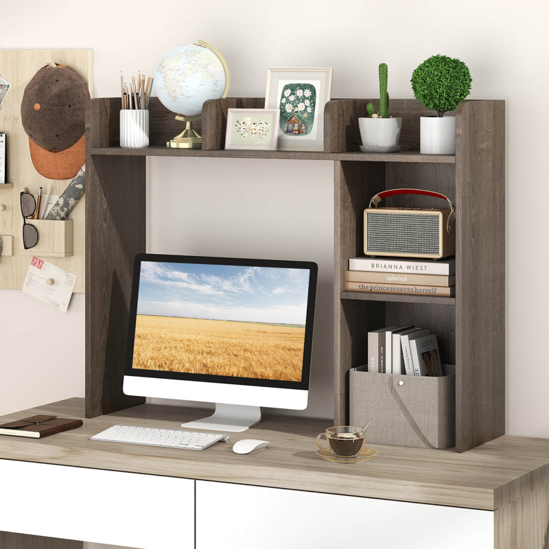 Tablette de bureau avec tablettes anti-basculement grises
