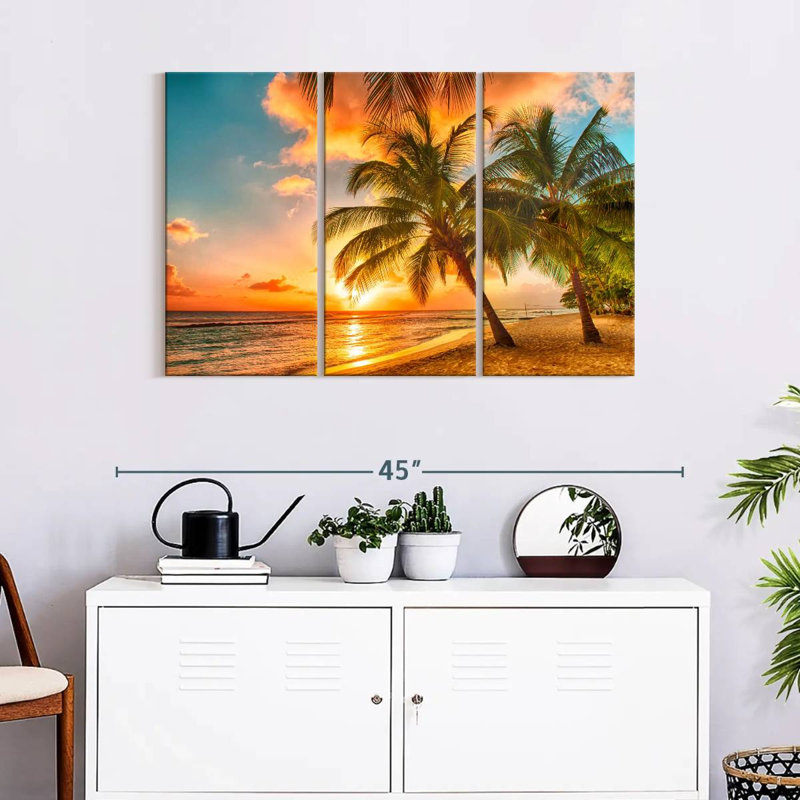 Île de la Barbade, 3 pièces, H 38 po x l 24 po x P 1,25 po