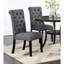 2 pièces de chaises de salle à manger gris anthracite, style contemporain avec revêtement en tissu et chaises d'appoint roulées à dossier de 2, housse de coussin de siège