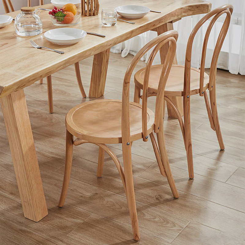 Table de salle à manger en bois massif de couleur Burlywood pour salle à manger / cuisine, 29.53”H x 86.61”L x 35.43”W