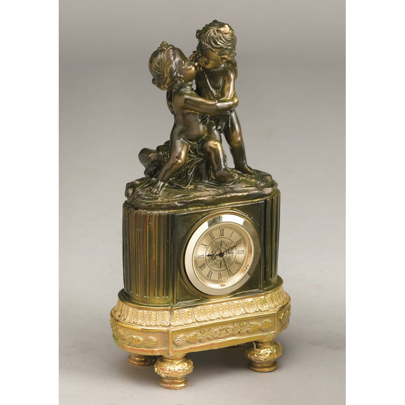 Cherubs Embracing Tabletop Clock