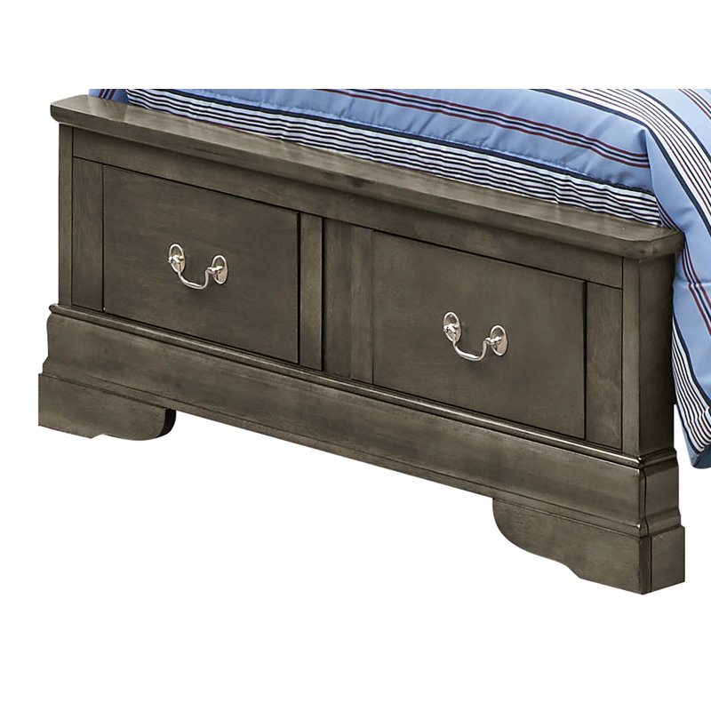 Lit de rangement élégant avec charme, Gris, Très grand