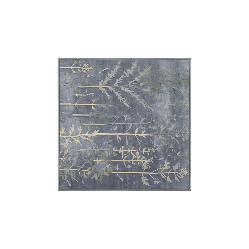 Tapis gris lavable à la machine, Carré 3 pi