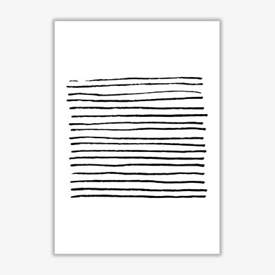 Black Zebra Lines Abstract - Print