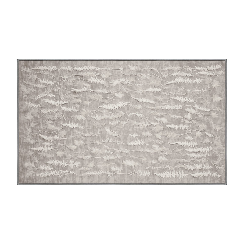Machine Washable Gray Area Rug, Rectangle 4' x 6'