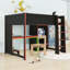 Lit mezzanine avec bureau, garde-robe, DEL et rangement Gaming-995753307