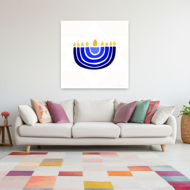 Art contemporain abstrait Rainbow Menorah, H 48 po x l 48 po