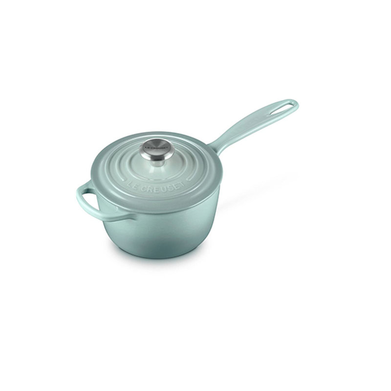 Le Creuset Enameled Cast Iron Saucepan with Lid, 2.25 qt., Sea Salt