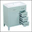 Élégant meuble-lavabo de 30 pouces avec lavabo, armoire en MDF vert et tiroirs pour salle de bain moderne
