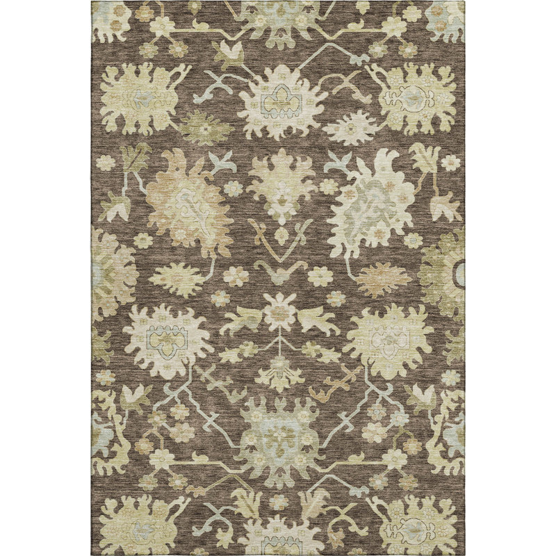 Premium Machine Washable Gurubaksh AMF1150 Global Rug, Rectangle 10 pi x 14 pi