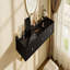 Tablette flottante 47 po avec tiroir, coiffeuse murale polyvalente, bureau, table flottante pour chambre à coucher, salle de bain, coiffeurs, noir et doré