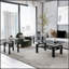 Table basse ronde avec plateau en bois manufacturé, durable et sécuritaire pour un usage familial, aucun assemblage requis
