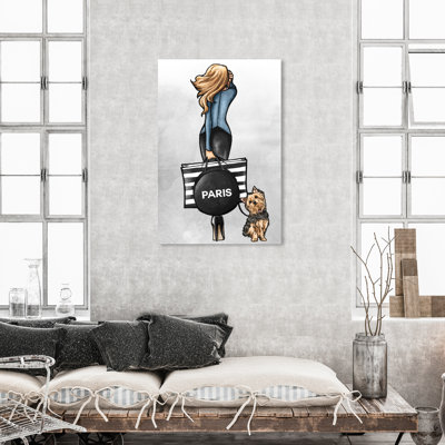 «Fashion Walk Friend Blue Outfits», impression sur toile